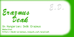 erazmus deak business card
