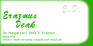 erazmus deak business card